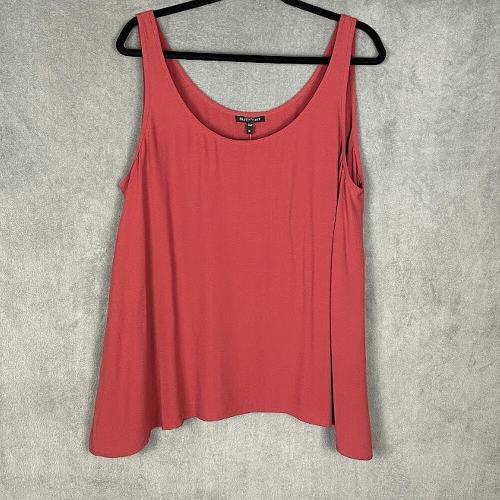 Eileen Fisher Tank Top Womens Extra Large Pink Silk Cami Luxury Neutral Layering